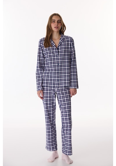 Penti Koyu Mavi Colored Gingham Gömlek Pantolon Pijama Takımı