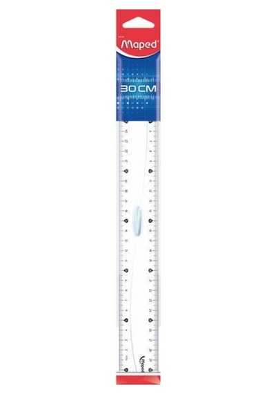 Plastik Cetvel 30 Cm Ortadan Tutmalı 146109 Karışık Çok Renkli