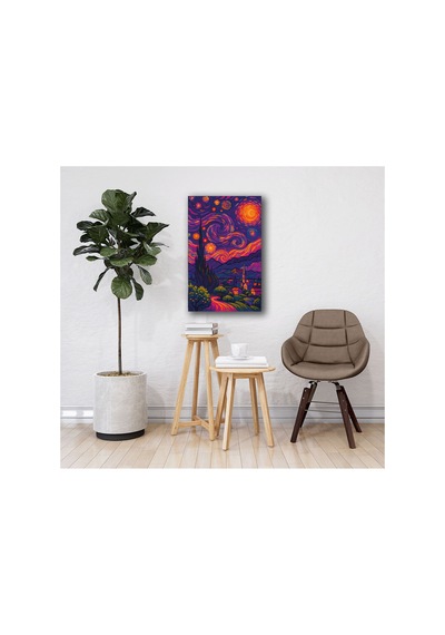 Rüya Gecesi Modern Sanat Etkili Cam Tablo Modern Dekorasyon Temalı Dekoratif Duvar Tablosu, Salon, Ev Ve Ofis Dekoru,