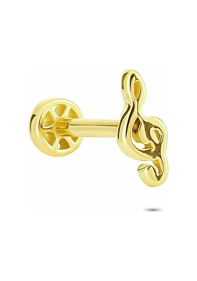 Glorria Altın Sol Anahtarı Tragus Piercing Çok Renkli