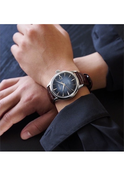 Seiko Srpk15j 40 Mm Otomatik Deri Kahverengi Lacivert Kadran 40 Mm Erkek Kol Saati Gri