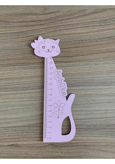 Kişiye Özel Ahşap Cetvel Takımı 7 Adet Cetvel Çok Renkli