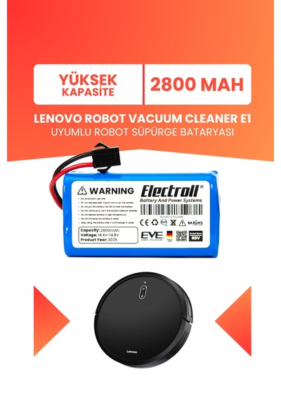 Lenovo Robot Vacuum Cleaner E1 Uyumlu Batarya 2800mah Pil