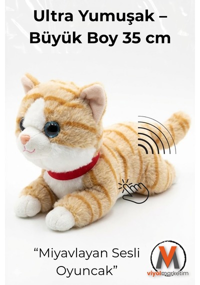 Sevimli Peluş Yavru Kedi 35 Cm Sesli Miyavlayan Oyuncak Uyku Ve Oyun Arkadaşı 4 Renk Seçeneği 1471680
