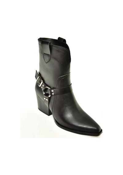 Fox Shoes T296094009 Siyah Kovboy Model Kalın Tabanlı Kadın Bot Siyah