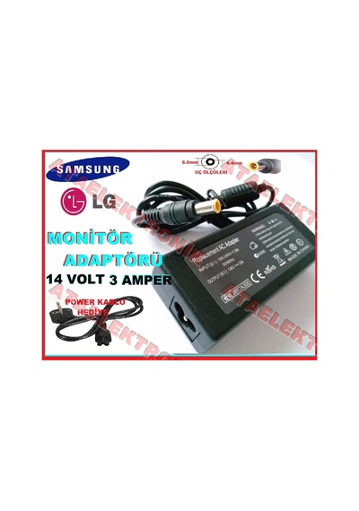 Samsung Uyumlu Lg Monitör Monütör Adaptörü 14 Volt 3 - 3.5 Amper