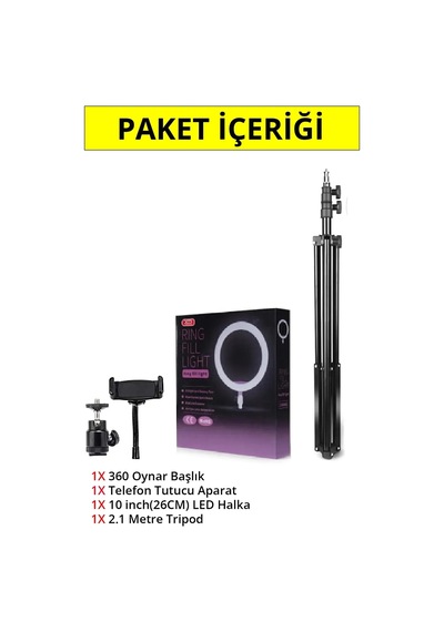 Ecuy Bluetooth Kumandalı 10 Inç Ring Light Youtuber Selfie Tiktok