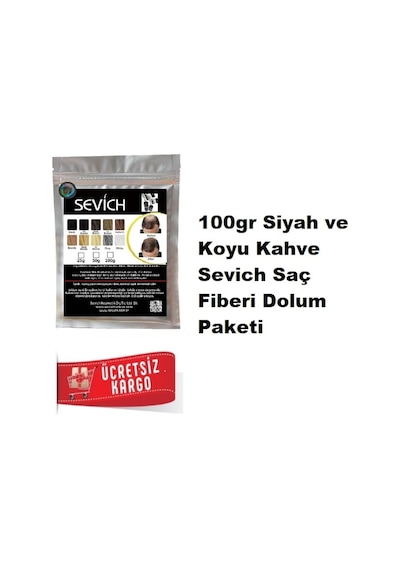 Sevich 100 Gr Siyah Orta Koyu Kahve Saç Fiberi Keratin Saç Tozu