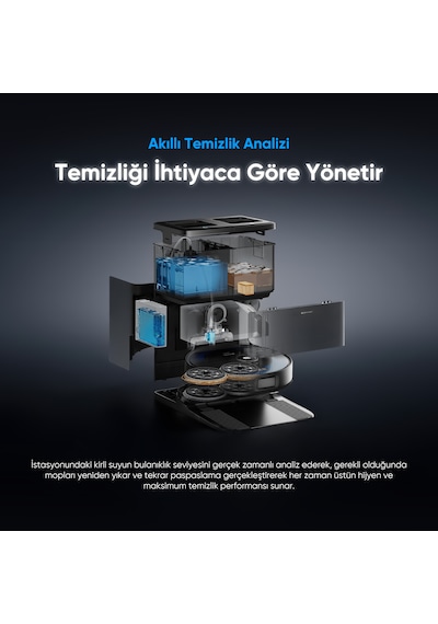Şımart Katya O 22000PA Otomatik Mop Sistemi Ve Kıl Kesici Ana Fırça Akıllı Robot Süpürge