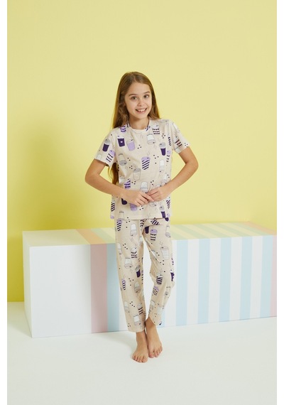 Siyah İnci Örme Pijama Takım 24107087 Çok Renkli