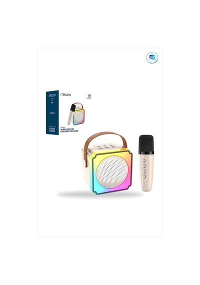 Karaoke Mikrofonlu Taşınabilir Bluetooth Hoparlör Işıklı Usb Şarj