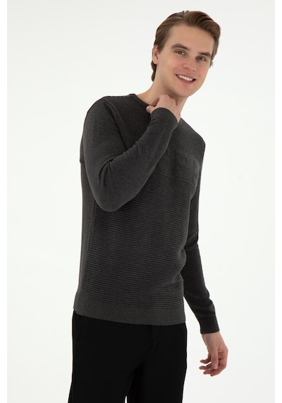 U.S. Polo Assn. Erkek Antrasit Melanj Kazak 50293089-VR081 U.S. Polo Assn. Erkek Antrasit Melanj Kazak 50293089-VR081