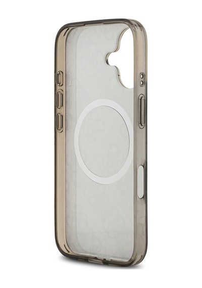 Apple Uyumlu iPhone 17 Kılıf Guess Lisanslı M-safeli Iml Peony Ve 4g Desenli Klasik Logolu Kapak Siyah Siyah