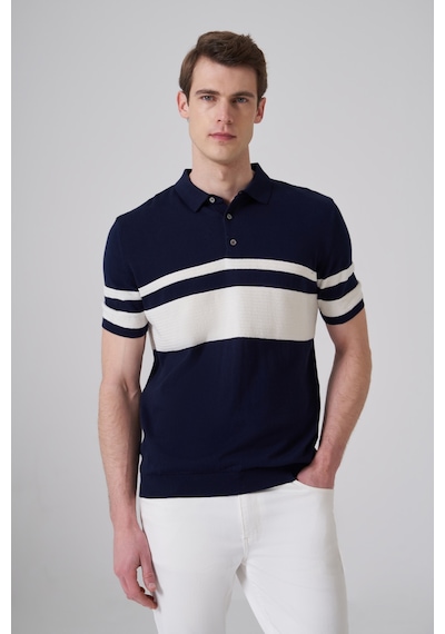 Morven Erkek Lacivert Trend Soft Pamuk Polo Yaka Triko T-shirt 26ys018017200 Lacivert