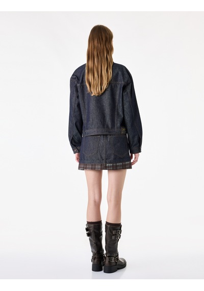 Koton Normal Bel Düğmeli Cepli Pamuklu Ekose Katlı Mini Denim Etek Raw 7wal70018md 63x Koton Normal Bel Düğmeli Cepli Pamuklu Ekose Katlı Mini Denim Etek Raw 7wal70018md 63x