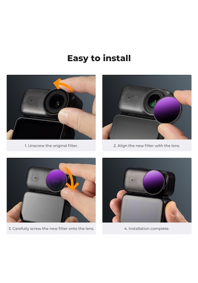 K&f Concept Djı Osmo Nano Uyumlu 4 Lü Nd Filtre Seti / Nd8 Nd16 Nd32 Nd64