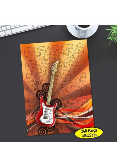 Elektronik Gitar Müzisyen Sanatçı 240 Parça Puzzle Yapboz-9896