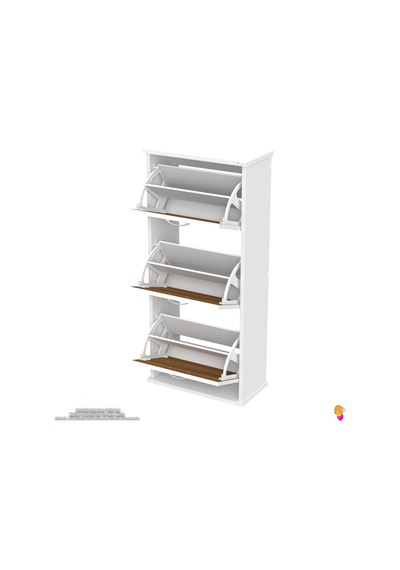 Modilayn Varbi Asma Kapı Önü 52 X 115 X 25,5 Cm Lik 3 Düşer Kapak 6 Göz Raf Bölmeli Ayakkabılık Ceviz - Beyaz Modilayn Varbi Asma Kapı Önü 52 X 115 X 25,5 Cm Lik 3 Düşer Kapak 6 Göz Raf Bölmeli Ayakkabılık Ceviz - Beyaz