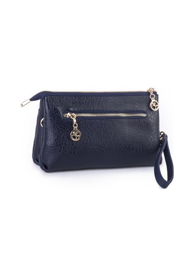 Nas Bag Kadın Çapraz Ve Clutch Çanta Bilek Ve Çapraz Askılı 24x15 Cm Lacivert Victoria Laci