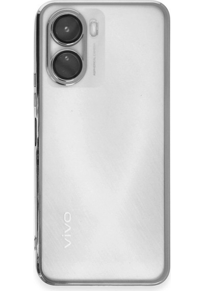Gld-spt- Newface Vivo Y16 Kılıf Razer Lensli Silikon - Gümüş