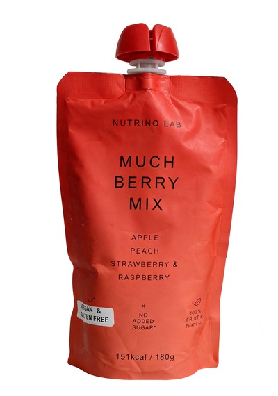 Nutrino Lab Much Berry Mix Elma Şeftali Çilek Ahududu Glütensiz Vegan Şeker İlavesiz Katkısız Sağlıklı Atıştırmalık 180 G