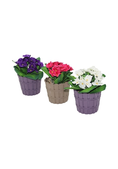 Evidecor Menekşe Yapay Çiçek Plastik Saksı - 30'li Paket