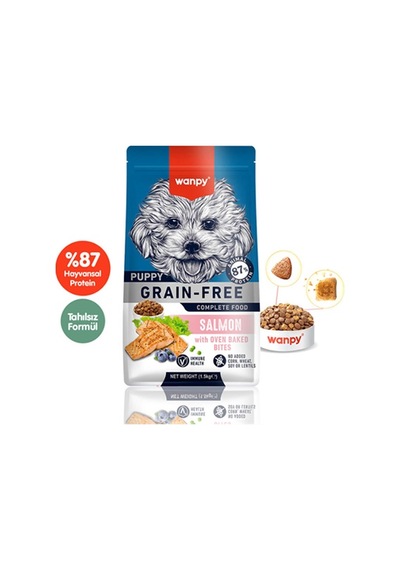 Tahılsız Somonlu Yavru Köpek Maması 1, 5 Kg Wanpy