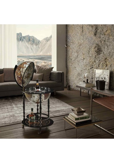 Zoffoli Vulcano Eski Haritalı Dünya Bar Servis 51x92cm Renkli