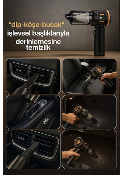 Realpro Plus Rp6697 Yeni Kablosuz Şarjlı Mini Süpürge Araç Süpürgesi