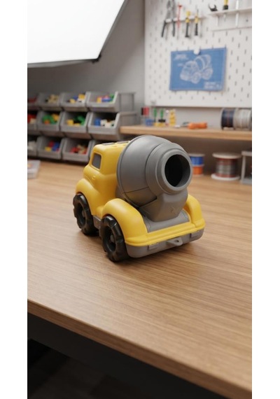 Eğitici Ve Güvenli Oyuncak Beton Mikseri Gerçekçi Tasarımlı Dönebilen Kazanlı 15 Cm Oyuncak Mikser