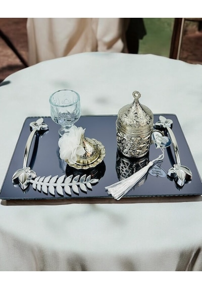 Elegance Nişan Tepsisi Ve Söz Nişan Tepsisi Gri Gri