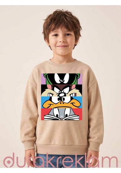 Looney Tunes Karakter Gözleri Renkli Blok Dtf Transfer Baskı Evde Ütü İle Yapıştırılan Çocuğa/yetişkine Tekstil Baskısı