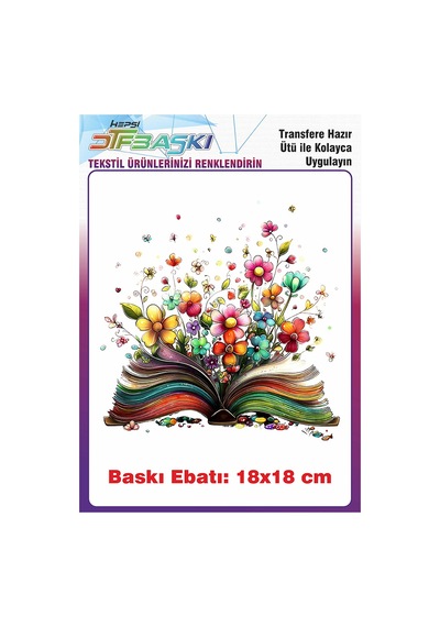 Kitap Özel Tasarım Ütü İle Yapışan Tişört Tekstil Baskı 3022