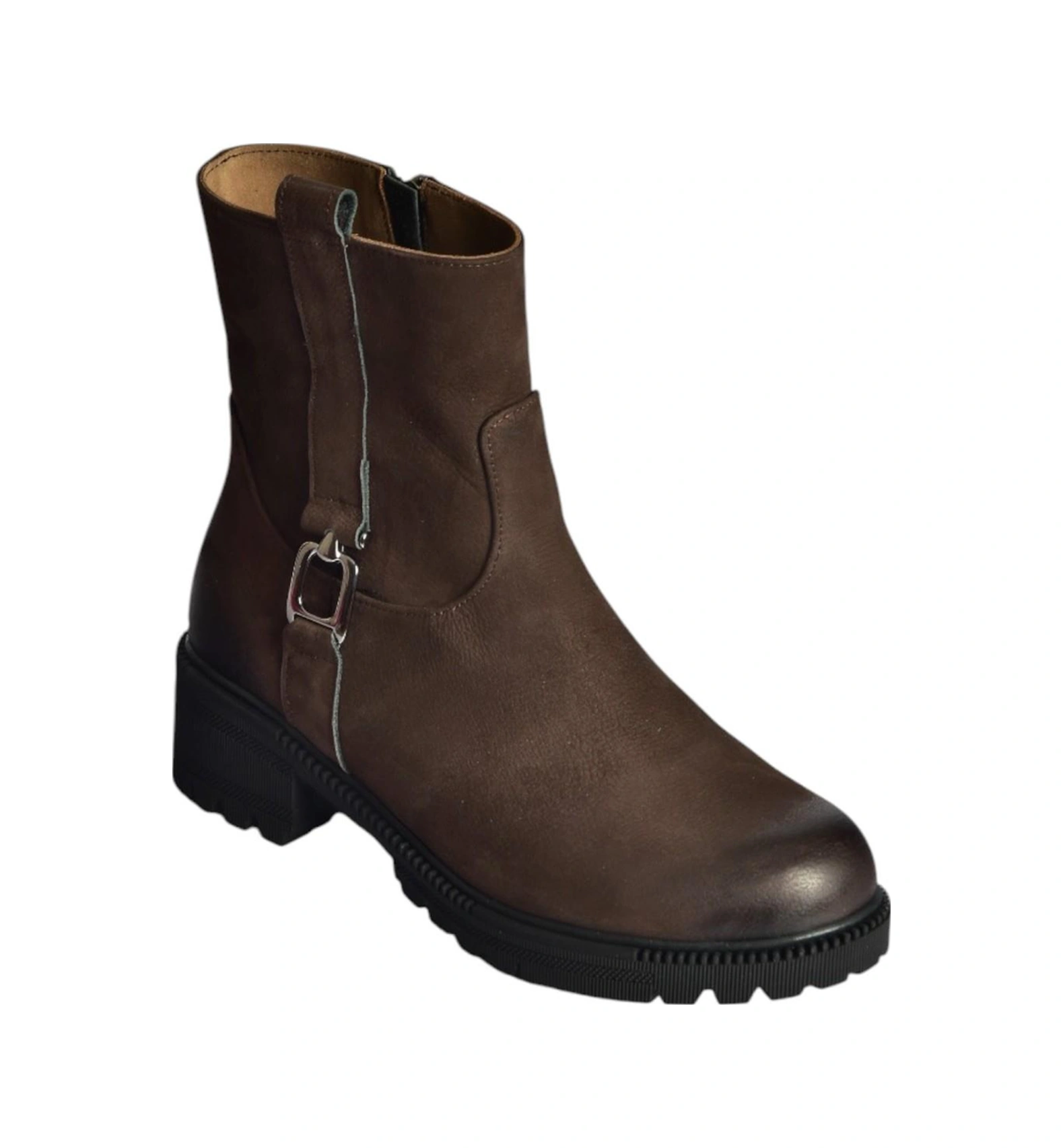 Fox Shoes V654070401 Kahverengi Hakiki Deri Nubuk Kadın Bot Kahverengi-nubuk