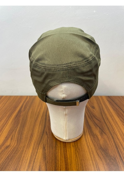 Castro Che Nakışlı Pamuklu Gabardin Kumaş Cap Şapka Haki Yeşil