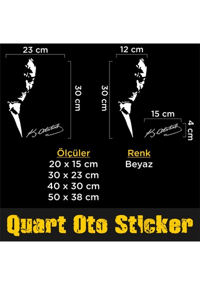 Mustafa Kemal Atatürk Oto Sticker Silüet