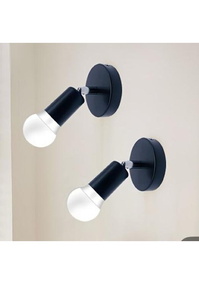 Rsylight Retro Metal 180 Derece Hareketli Tavan Duvar Aplik Siyah