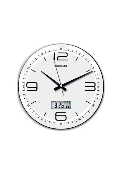 Time Gold Dekoratif Royal Yuvarlak Beyaz Duvar Saati 35 Cm Beyaz