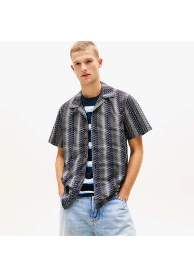 Tommy Hilfiger Regular Aop Camp Erkek Siyah Gömlek Dm0dm22792