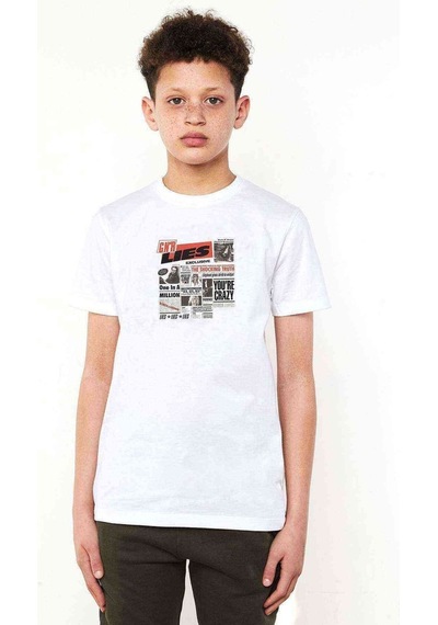 Tshirthane Lıes Baskılı Unisex Çocuk Beyaz T-Shirt