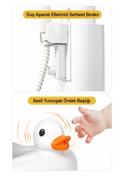 Ayarlanabilir Bebek Banyo Destek Standı Kaymaz Tabanlı Ergonomik Ördek Tasarımlı Bebek Banyo Istasyonu Diğer