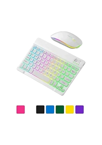 Mey Najmaddin Çoklu Cihaz Uyumlu Kablosuz Klavye Mouse Seti Aydınlatmalı Najmaddin