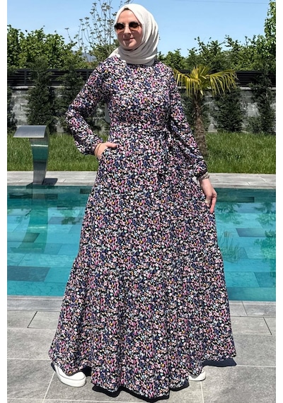 Rabia Şamlı Hale Elbise Siyah Normal