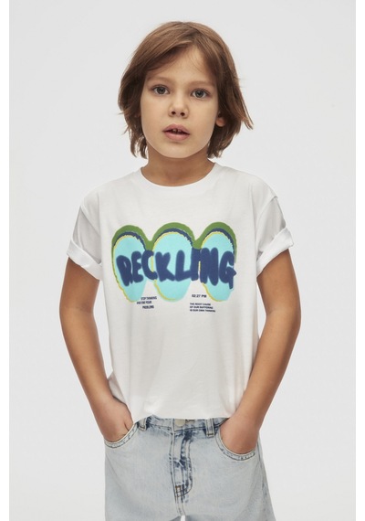 Nk Kids Cause Erkek Çocuk T-shirt 48541 Ekru