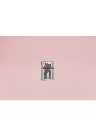 Zippo Couples Emblem Dizayn Çakmak Gri
