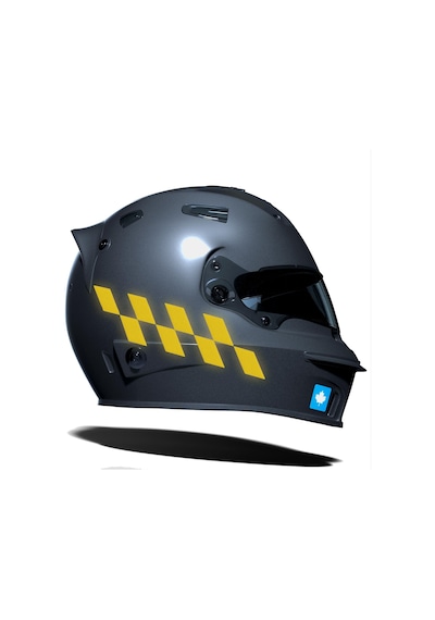 Reflektif Sarı Damalı Kask Motosiklet Sticker Takımı Çınar Extreme