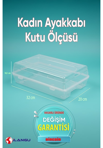 10 Adet Şeffaf Kadın Ayakkabı Saklama Kutusu-hava Kanallı-organizer Şeffaf