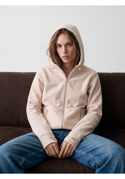LTB Regular Fit Fermuarlı Polar Krem Sweatshırt