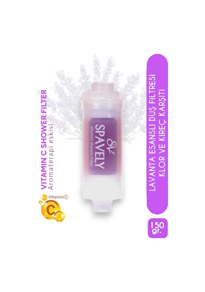 Spavely Lavanta Esanslı Duş Başlığı Filtresi Arıtması Güney Kore Menşei Klor Kireç Karşıtı Hoş Kokulu 150 Gr Beyaz