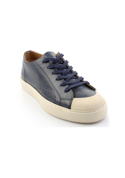 Lacivert Hakiki Deri Erkek Sneaker E01549003440 Lacivert